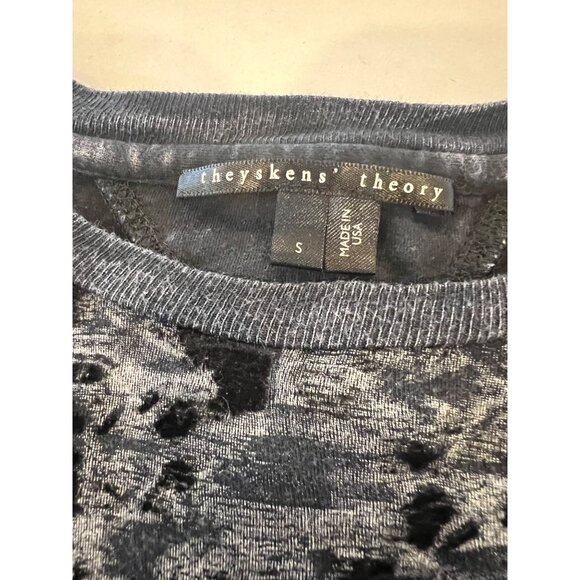 Theyskens Theory Iknife Cherry Jersey Dress Women’s Size Small Black Stretch Cot - Picture 11 of 14